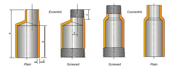 Swage Nipple Threaded Concentric Eccentric Stainless Steel